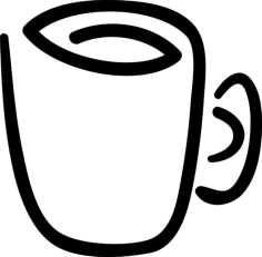 Coffee Mug Digital Sketch Svg Design, Free Vectors File